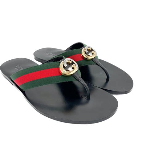 gucci men's kika thong sandals|gucci men's slip on sandal.